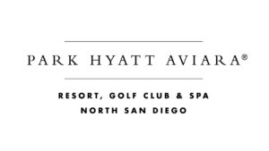 Text logo for Park Hyatt Aviara Resort, Golf Club & Spa located in North San Diego. The text is in a clean, elegant font, with "Park Hyatt Aviara®" in uppercase letters, followed by "Resort, Golf Club & Spa," and "North San Diego" below.